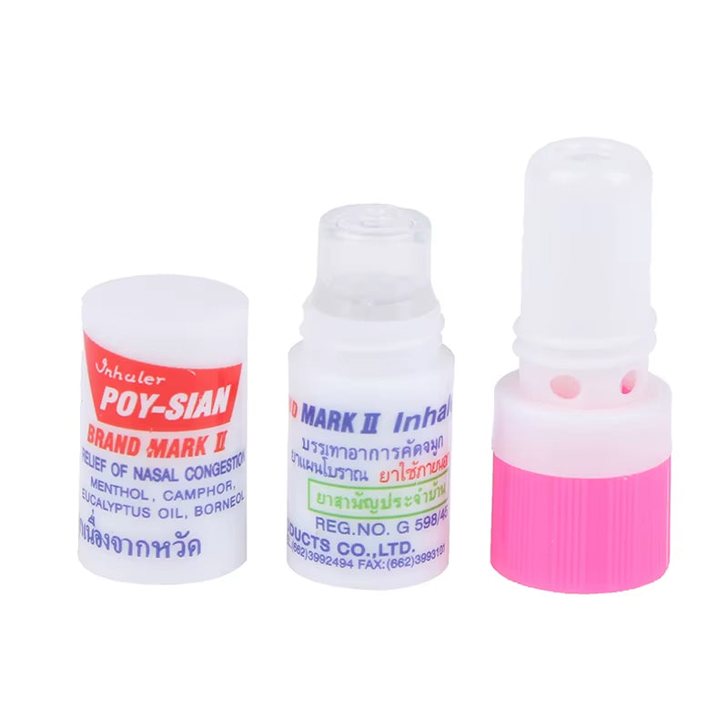 6Pcs Nose Inhaler Thailand Mint Cylinde Refresh Brain anti Fatigue Tube Cure Stuffy Runny Nose Nasal Inhaler